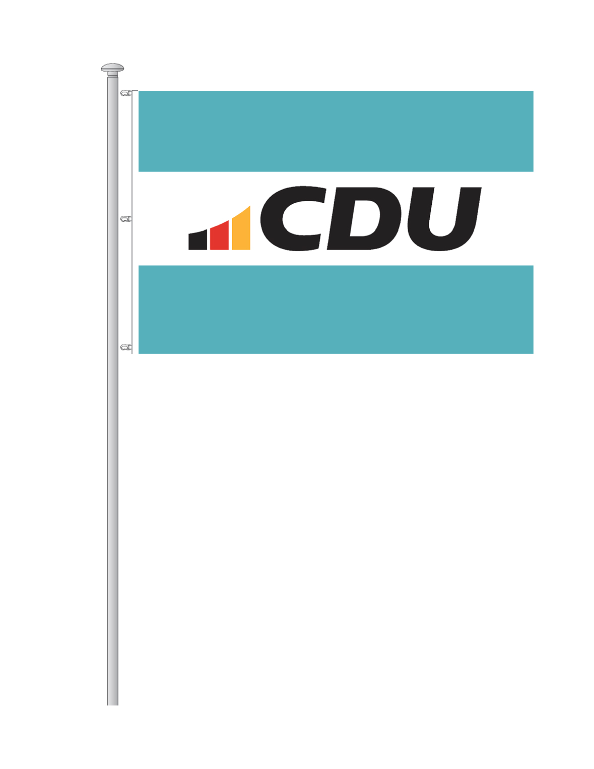 CDU Hissfahne im Querformat (3,00 x 2,00 m)