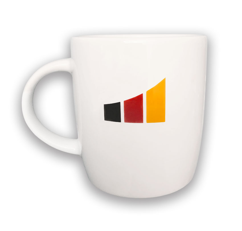 Porzellanbecher "CDU-Gesamtlogo" - 1 Stück