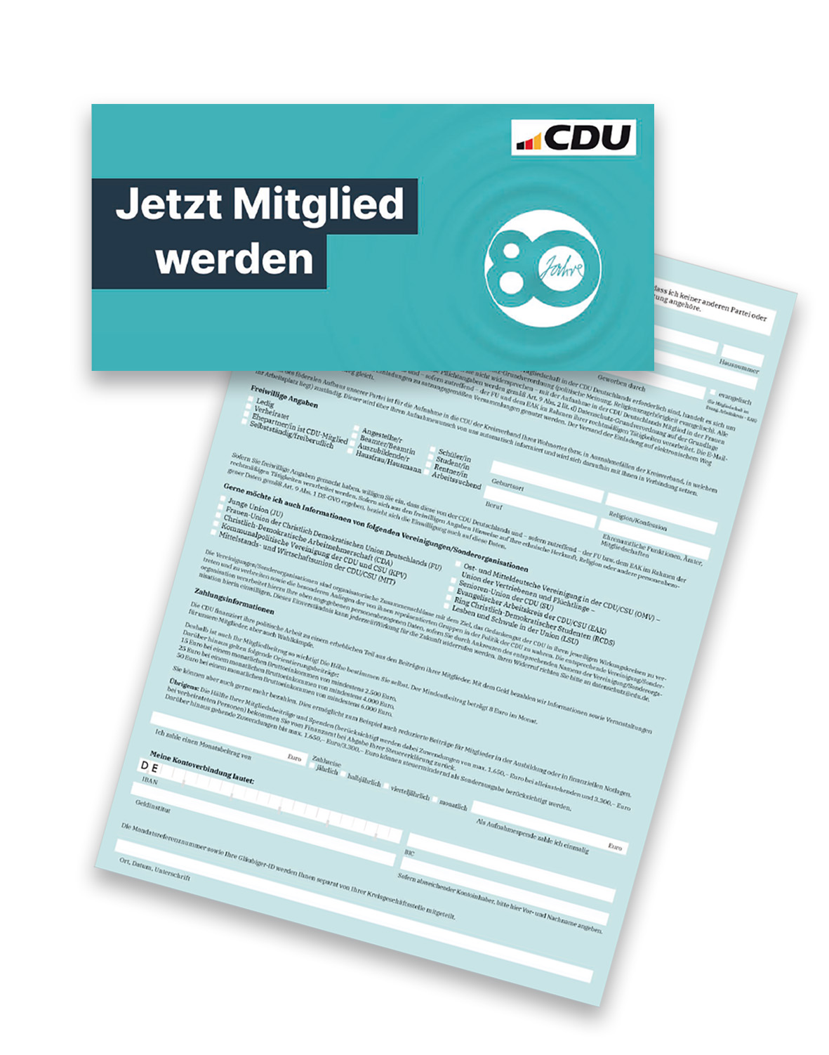 CDU-Aufnahmeantrag - DSGVO-konform