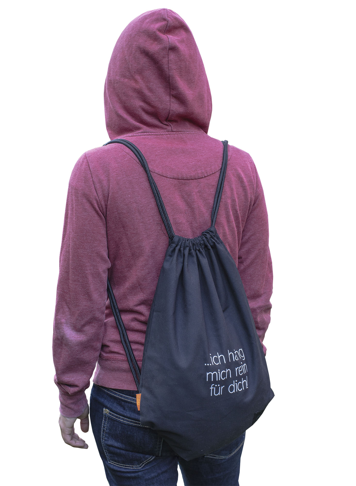 Beutel-Rucksack "CDU"  mit Spruch "...ich häng mich rein für dich!"