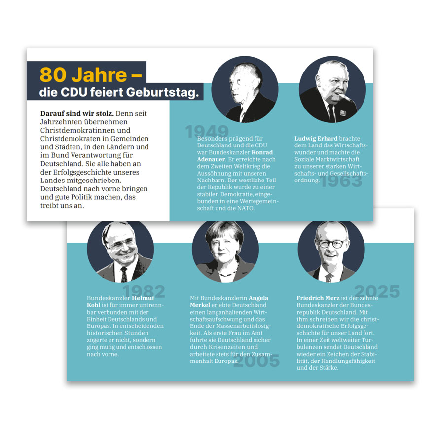 Karte aufgeklappt - Innenteil abgebildet.