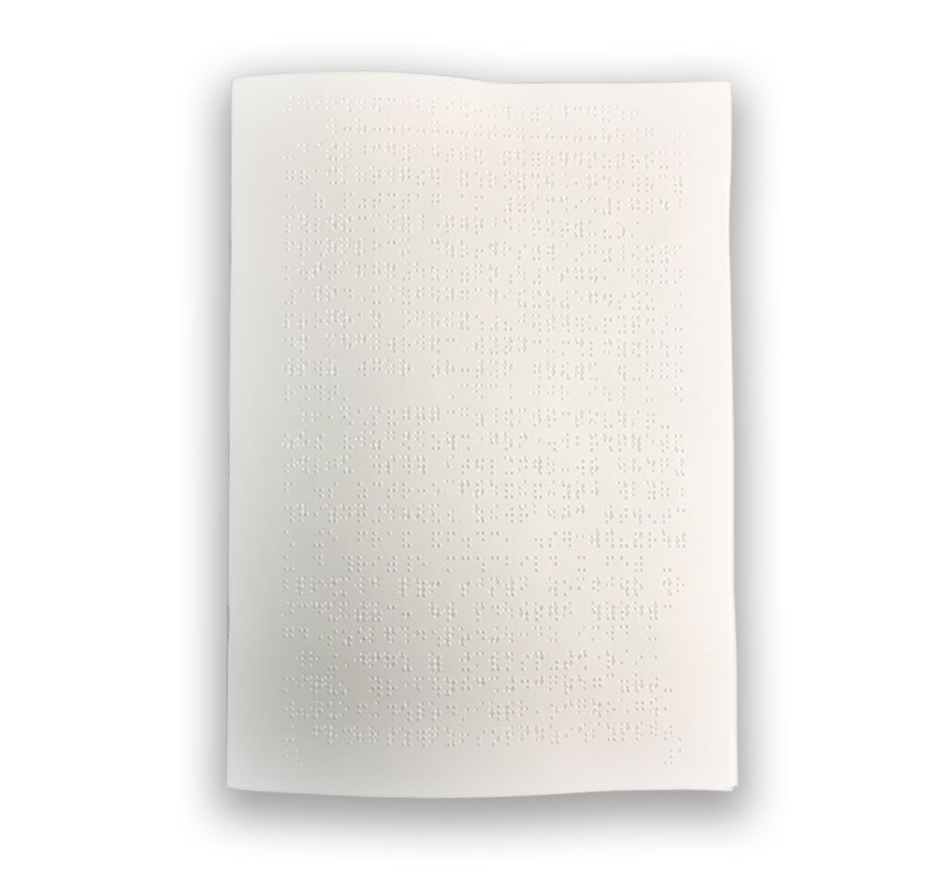 Broschüre im Hochformat DIN A4: Punktschriftpapier