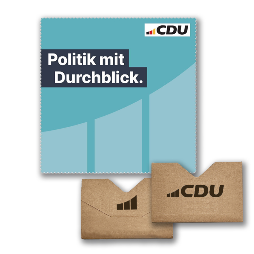 Reinigungstuch "Politik mit Durchblick."
