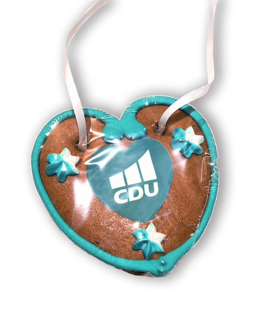 CDU-Herz aus Lebkuchen