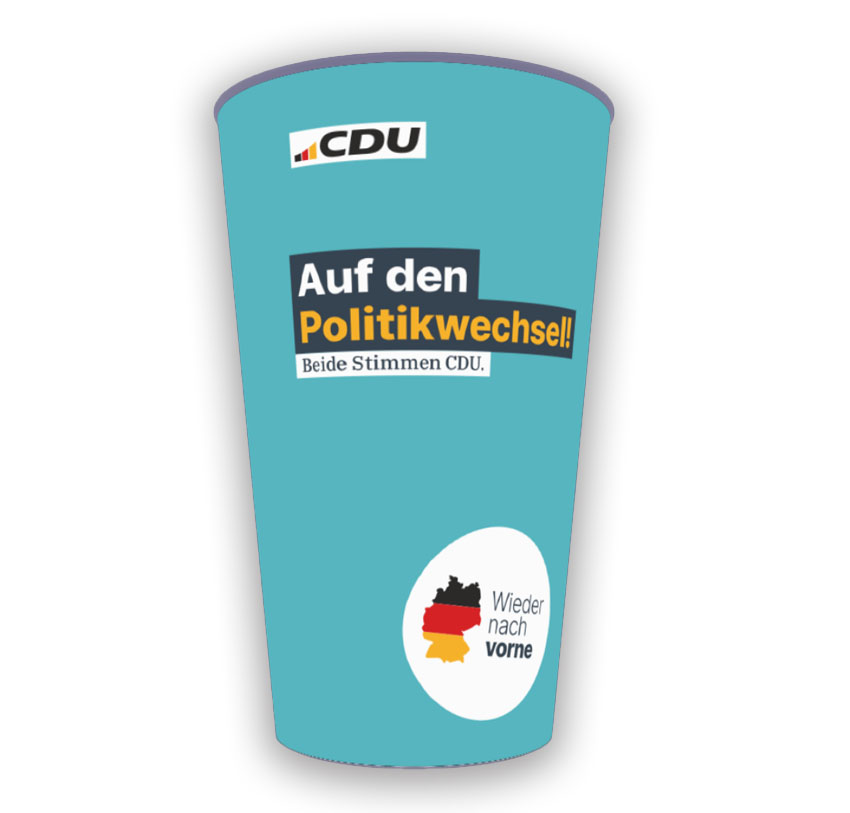 Mehrwegbecher "Auf den Politikwechsel"